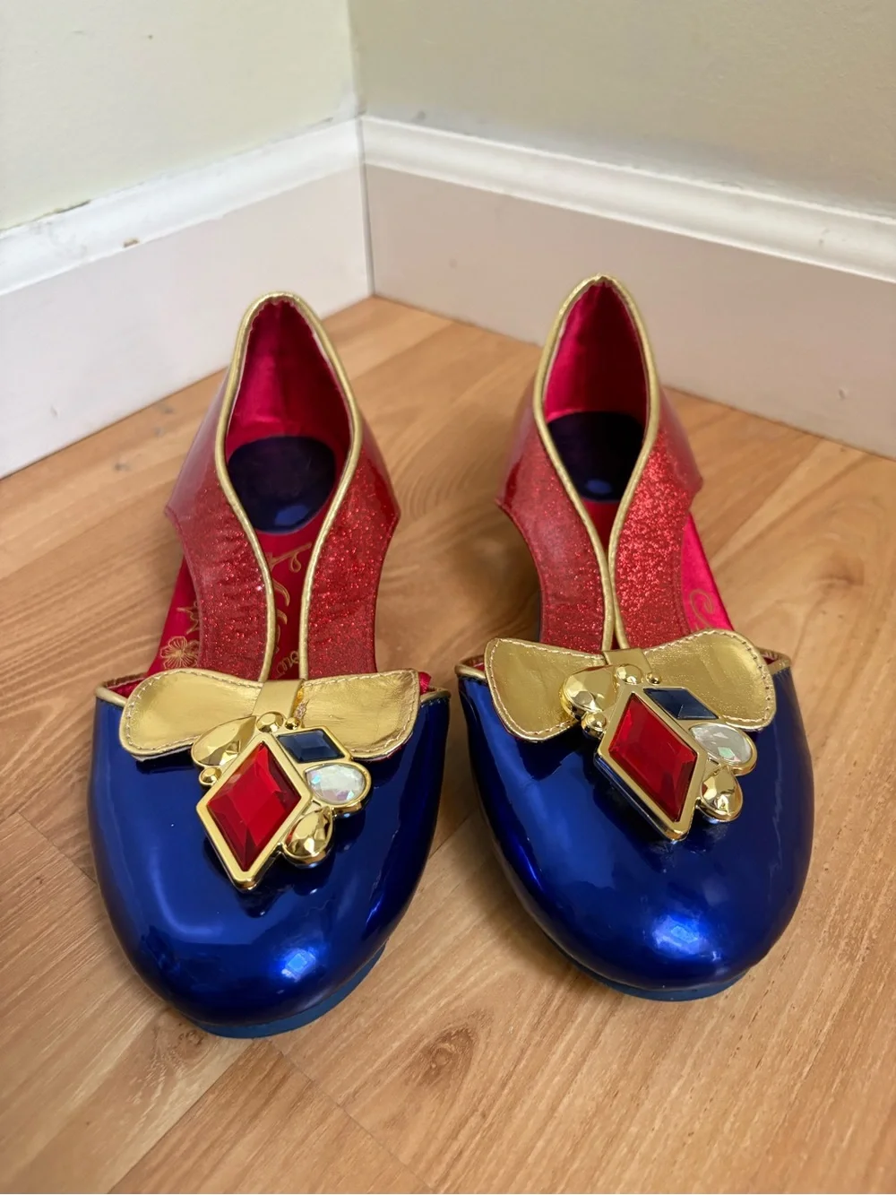 Disney Snow White Blue and Red Jewel-Embellished Flats